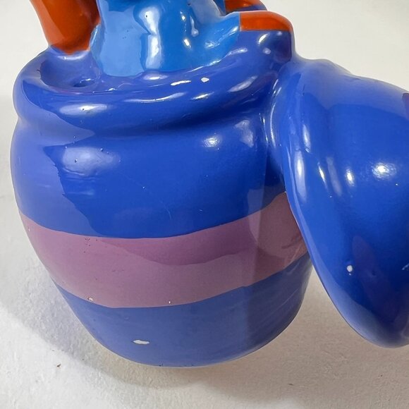 Disney Winnie The Pooh Roo Piglet Ceramic Pottery Blue Salt Pepper Shakers Retro - Picture 7 of 16